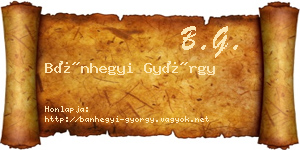 Bánhegyi György névjegykártya
